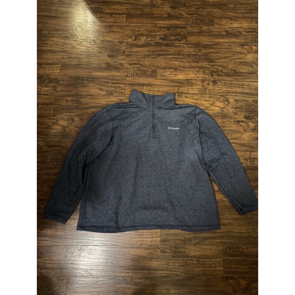 Columbia Sweater Navy 1/4 Zip Pullover Long Sleeve Mock Neck Fleece Mens XXL